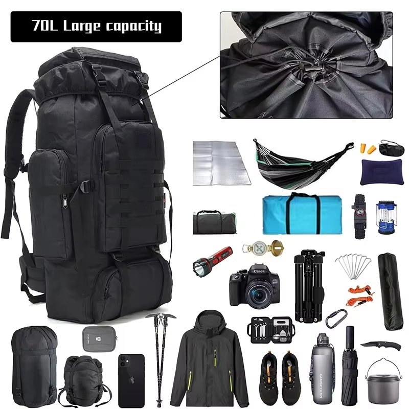 Waterproof 70L Camping Trekking Backpack detail image