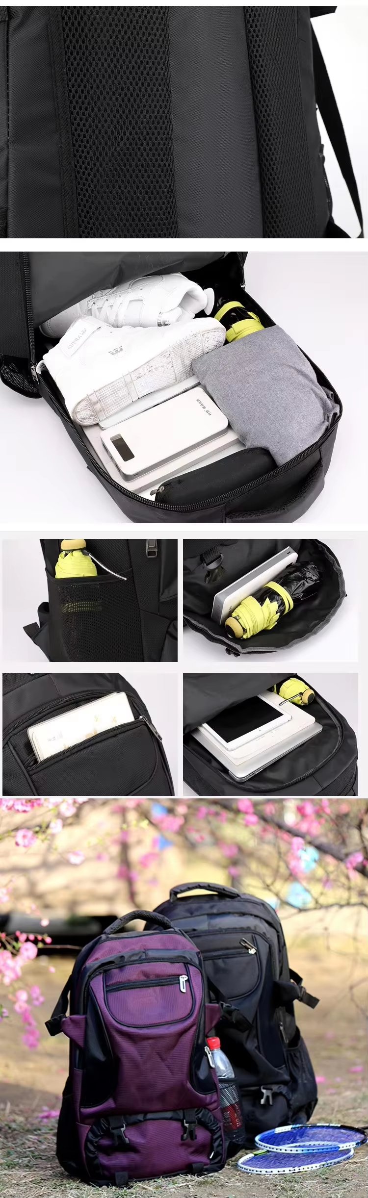 Anti-Theft 65L Polyester Camping Trekking Backpack detail image