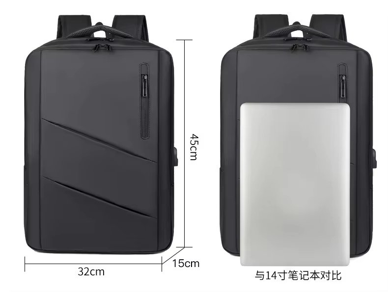 Water-Resistant Large Capacity USB Oxford Laptop Backpack product detail