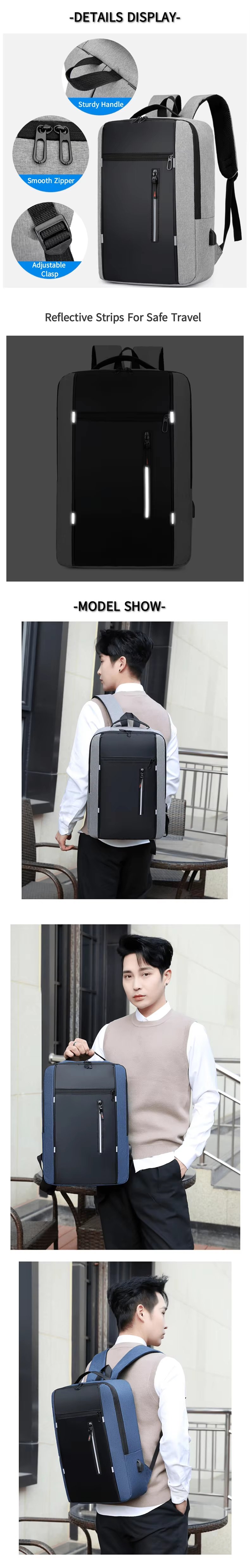 Water-Resistant USB Outdoor Travel School Polyester Laptop Backpack product detail