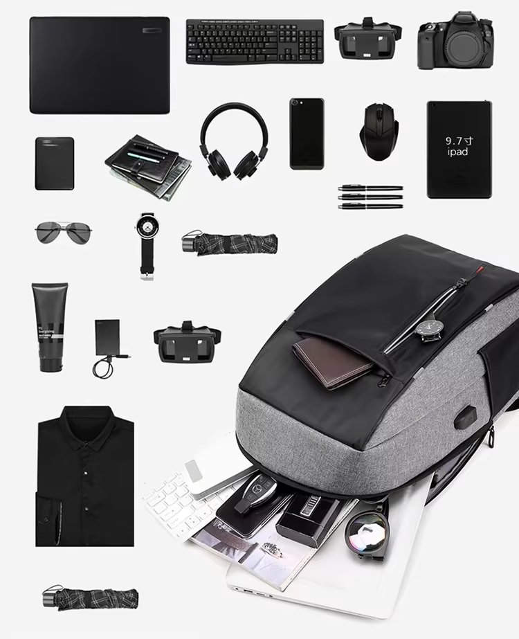Water-Resistant Large Capacity Business Travel Oxford Laptop Backpack product detail