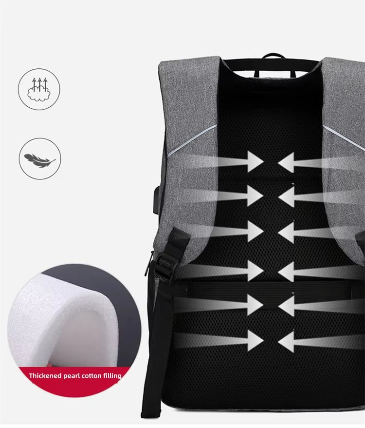 Water-Resistant Large Capacity USB Modern School Oxford Laptop Backpack product detail