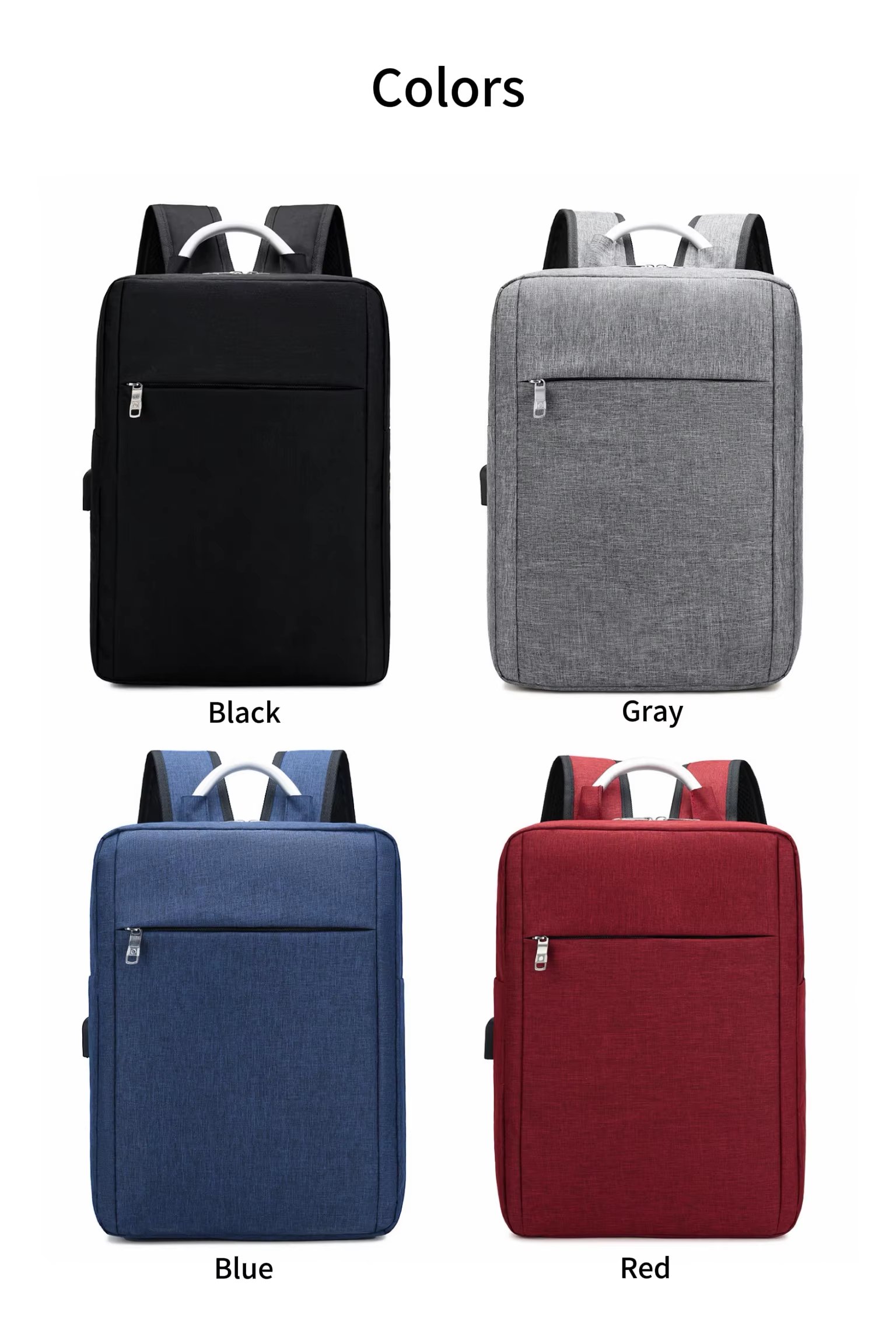 Water-Resistant USB Slim Business Travel Oxford Laptop Backpack product detail