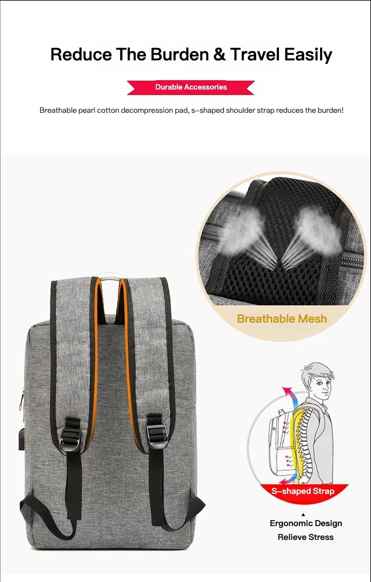 Water-Resistant USB Slim Business Travel Oxford Laptop Backpack product detail