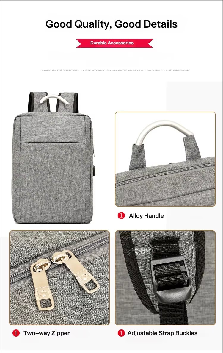 Water-Resistant USB Slim Business Travel Oxford Laptop Backpack product detail