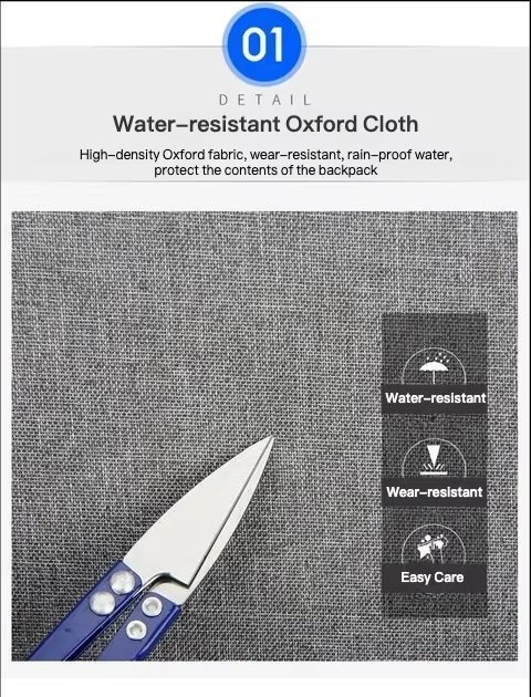 Water-Resistant Large Capacity Lightweight Slim Business Oxford Laptop Backpack product detail