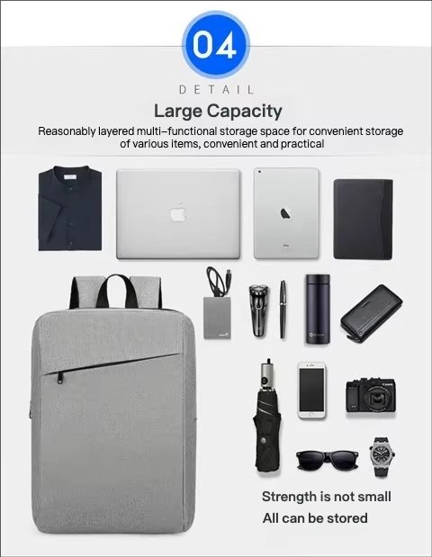 Water-Resistant Large Capacity Lightweight Slim Business Oxford Laptop Backpack product detail