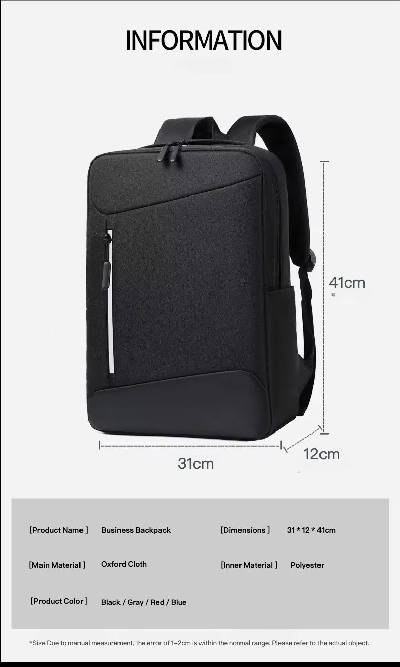 Large Capacity Lightweight USB Modern Business Oxford Laptop Backpack product detail