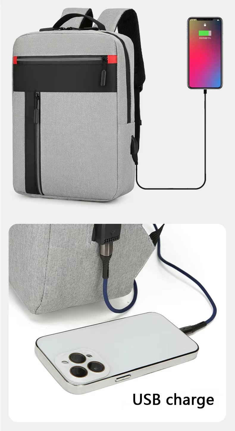 Water-Resistant USB Business School Oxford Laptop Backpack product detail