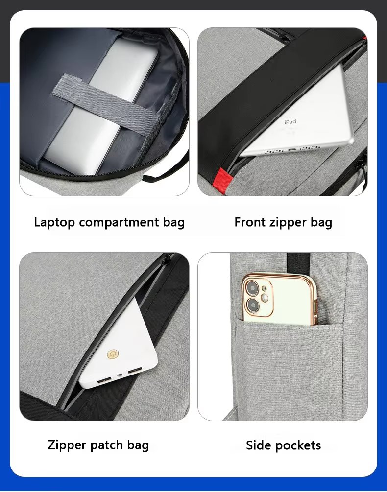 Water-Resistant USB Business School Oxford Laptop Backpack product detail