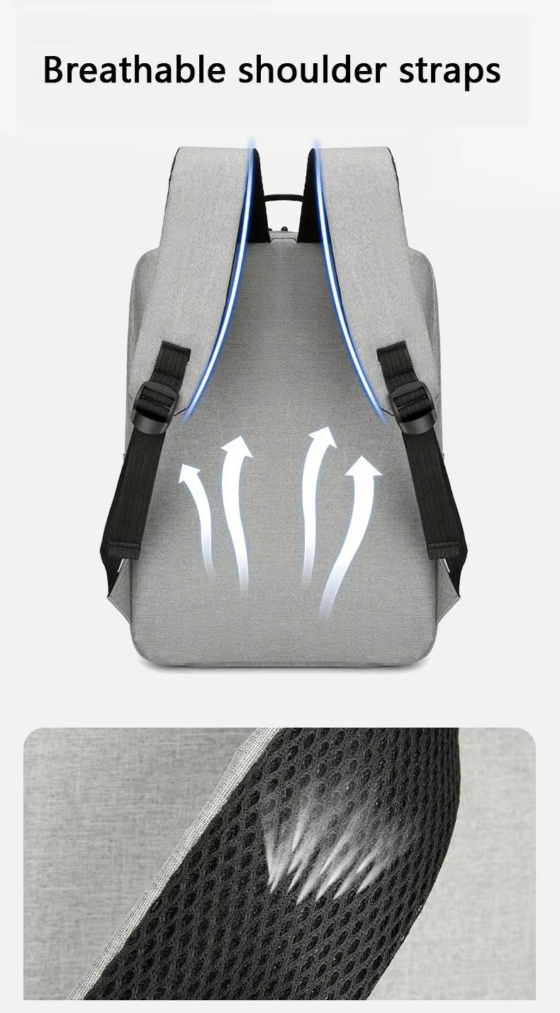 Water-Resistant USB Business School Oxford Laptop Backpack product detail