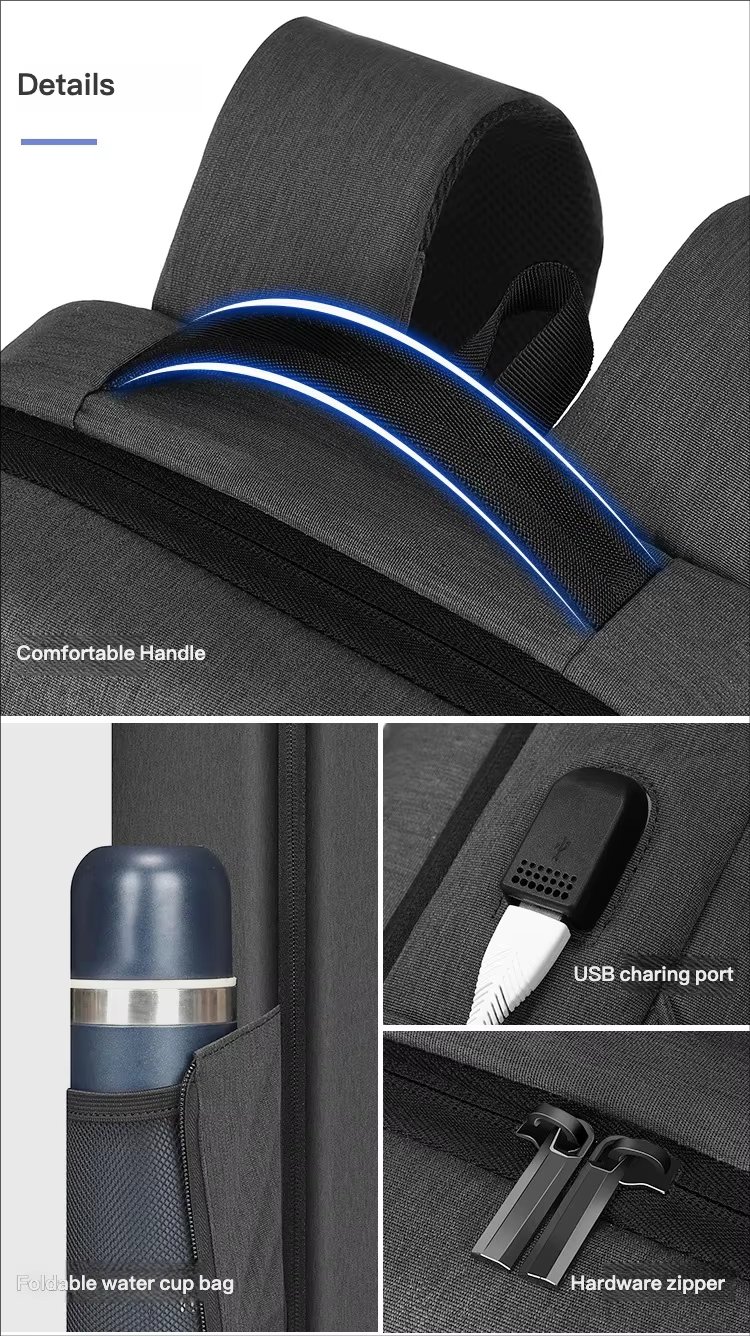 Water-Resistant USB Business School Casual Oxford Laptop Backpack product detail