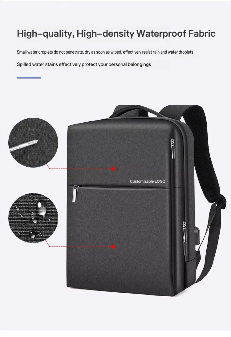 Water-Resistant USB Business School Casual Oxford Laptop Backpack product detail