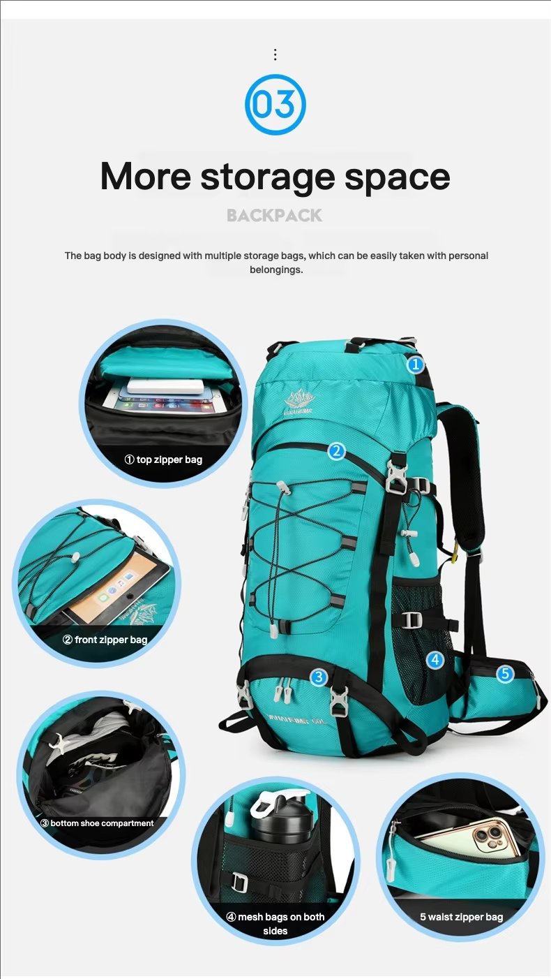 Camping Nylon Outdoor Backpack 56 detail image