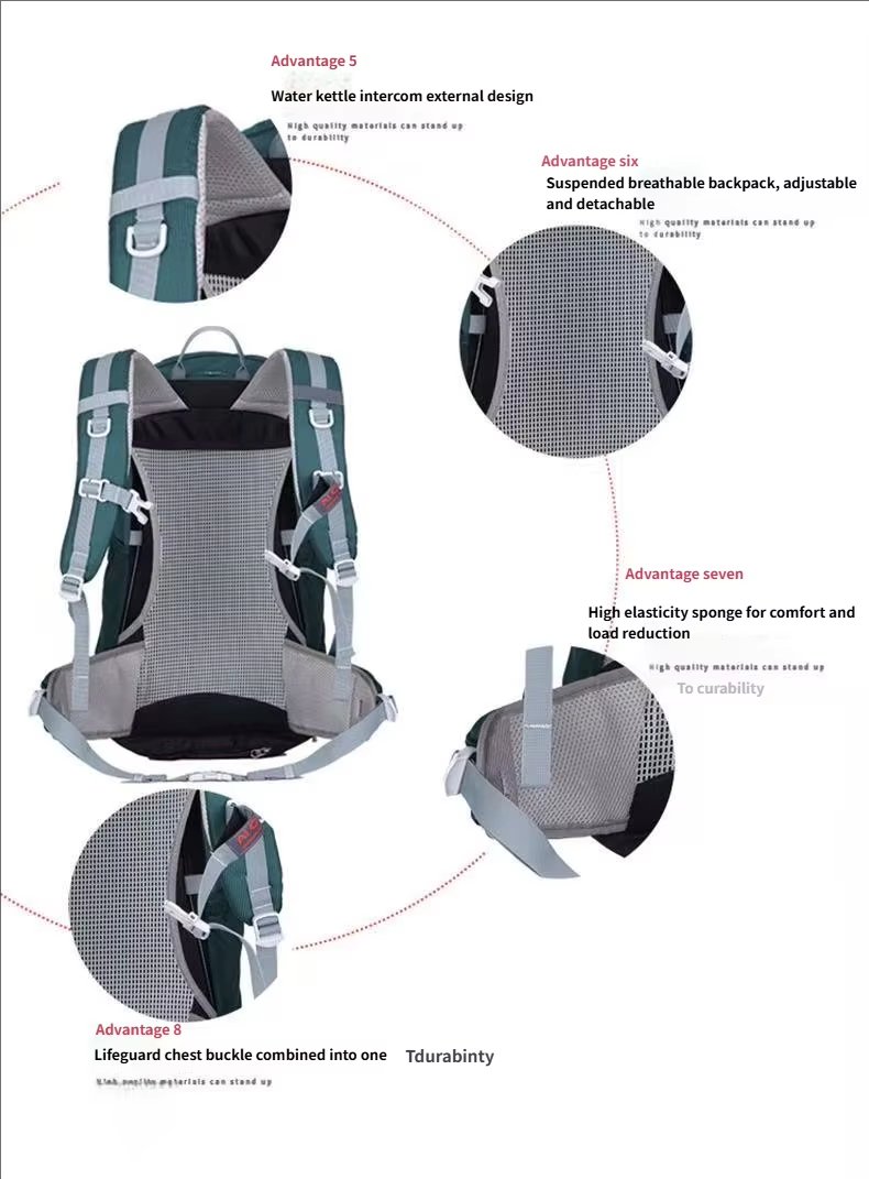 Waterproof Camping Nylon Trekking Backpack detail image
