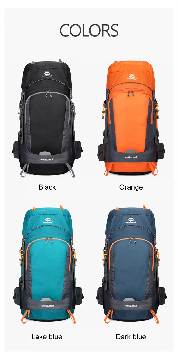 65L Anti-Theft Nylon Trekking Backpack detail image