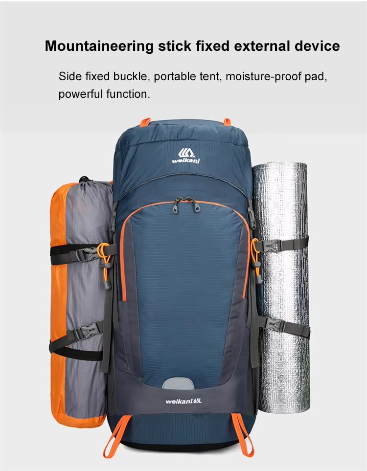 65L Anti-Theft Nylon Trekking Backpack detail image