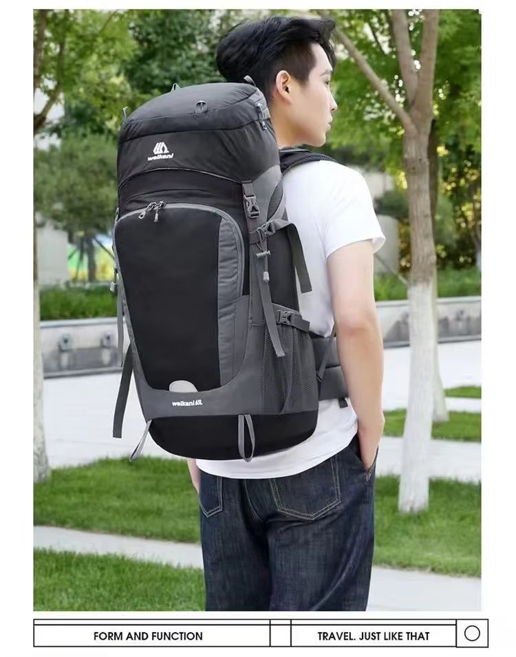 65L Anti-Theft Nylon Trekking Backpack detail image