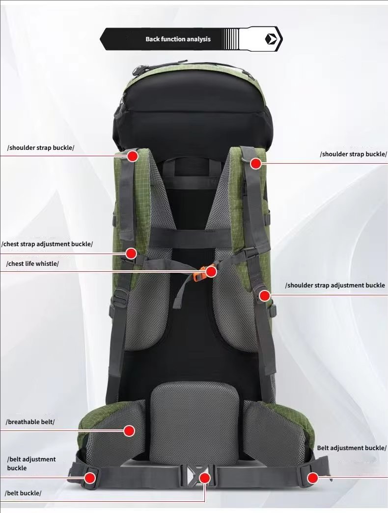 Anti-Theft 80L Oxford Camping Trekking Backpack detail image