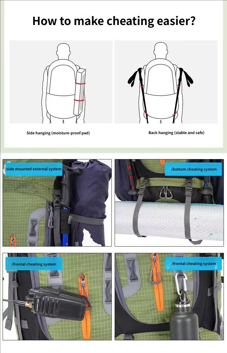 Anti-Theft 80L Oxford Camping Trekking Backpack detail image