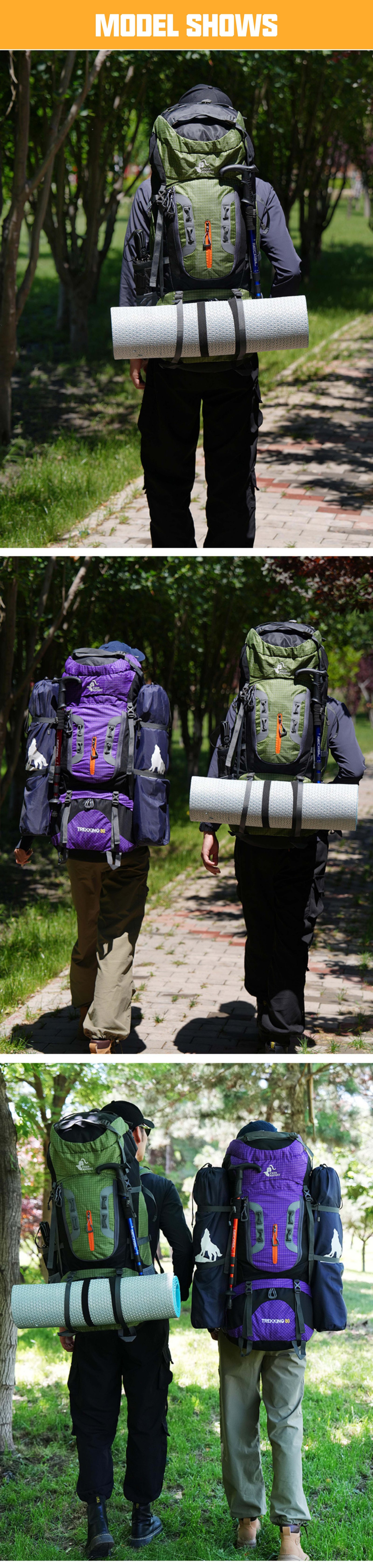 Anti-Theft 80L Oxford Camping Trekking Backpack detail image