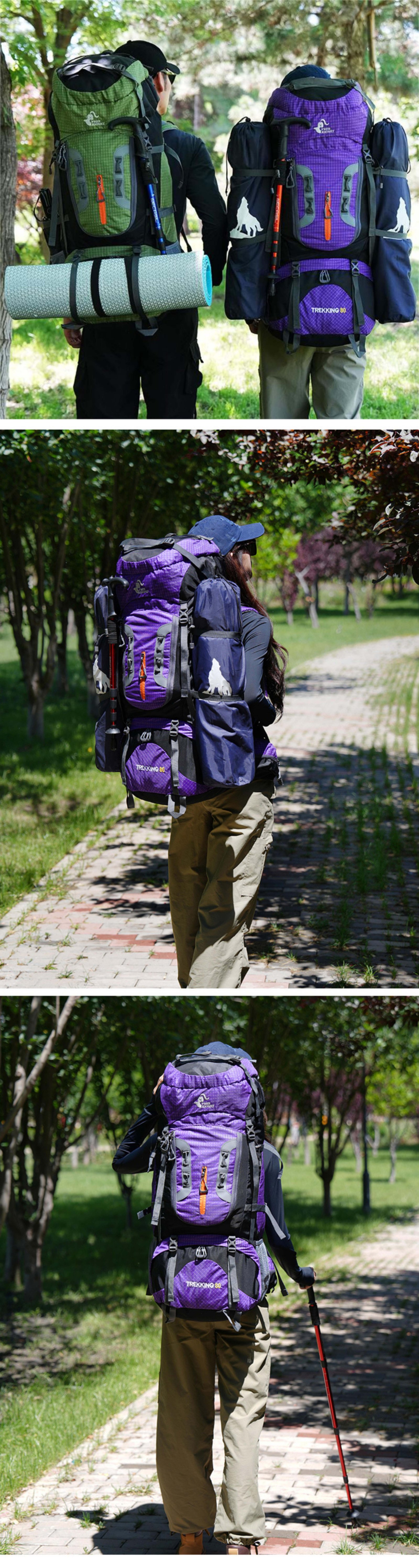 Anti-Theft 80L Oxford Camping Trekking Backpack detail image