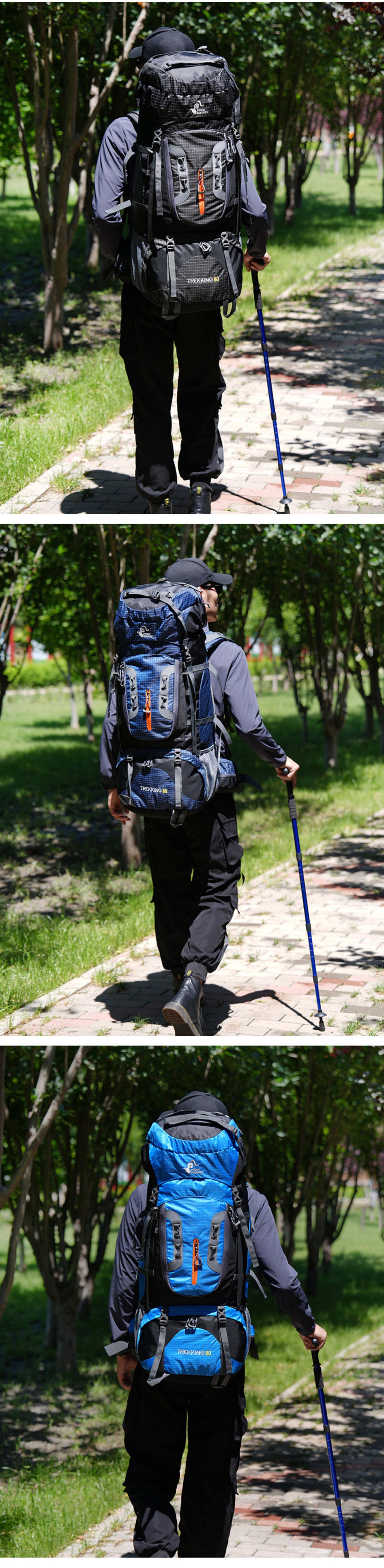 Anti-Theft 80L Oxford Camping Trekking Backpack detail image