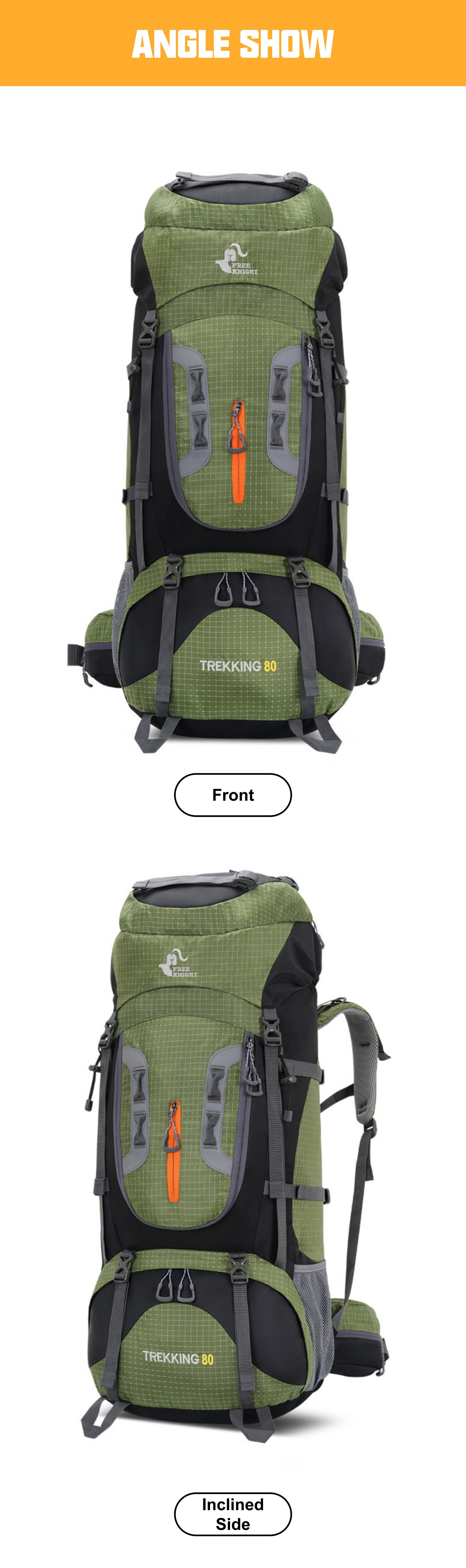 Anti-Theft 80L Oxford Camping Trekking Backpack detail image
