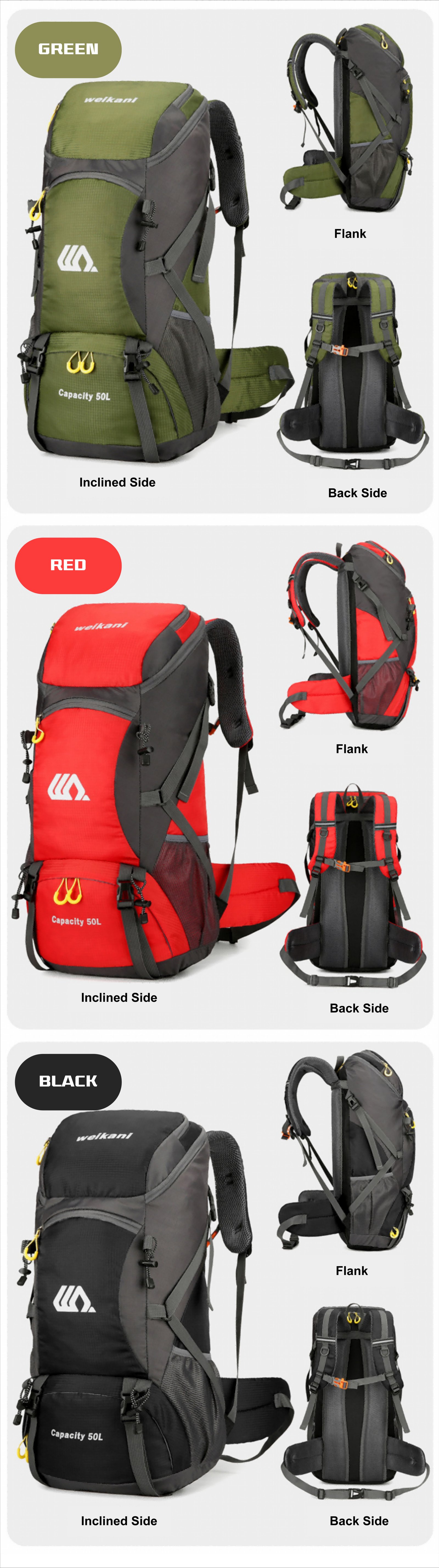 50L Anti-Theft Oxford Trekking Backpack detail image