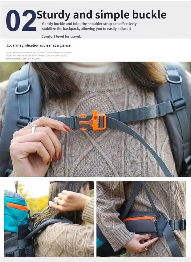 Anti-Theft 65L Nylon Camping Trekking Backpack detail image