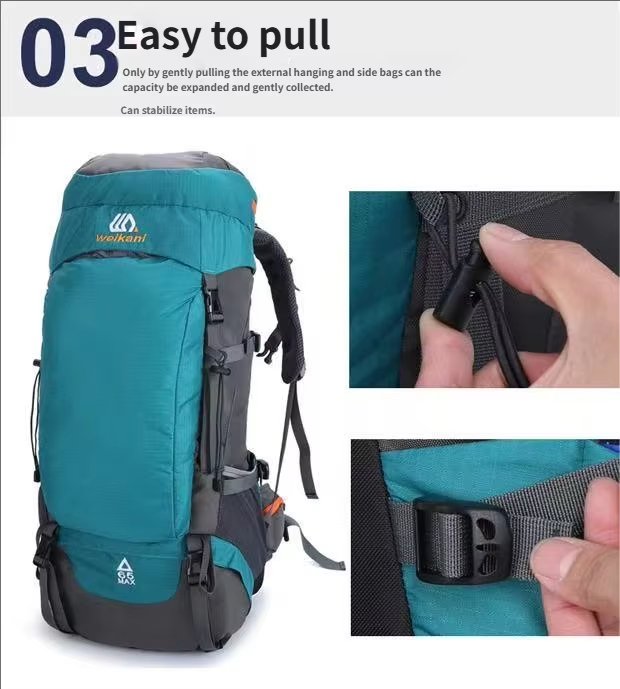 Anti-Theft 65L Nylon Camping Trekking Backpack detail image