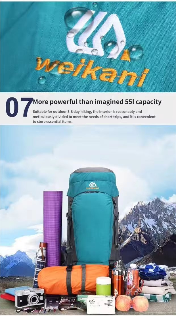 Anti-Theft 65L Nylon Camping Trekking Backpack detail image