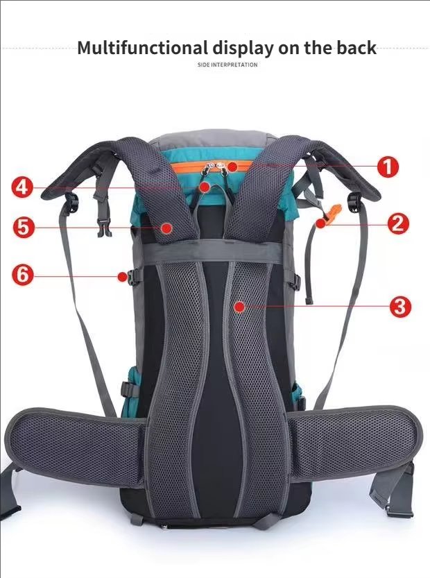 Anti-Theft 65L Nylon Camping Trekking Backpack detail image