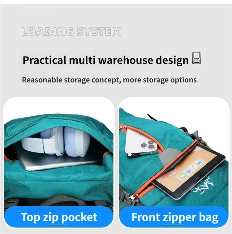 Anti-Theft 60L Nylon Camping Trekking Backpack detail image