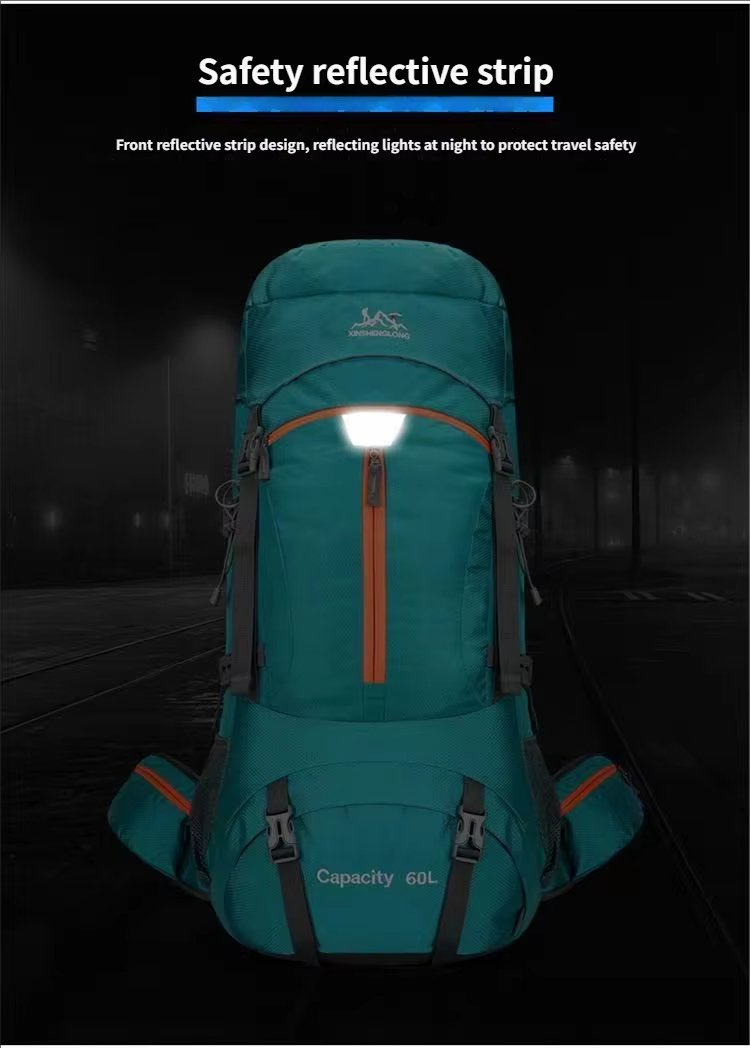 Anti-Theft 60L Nylon Camping Trekking Backpack detail image