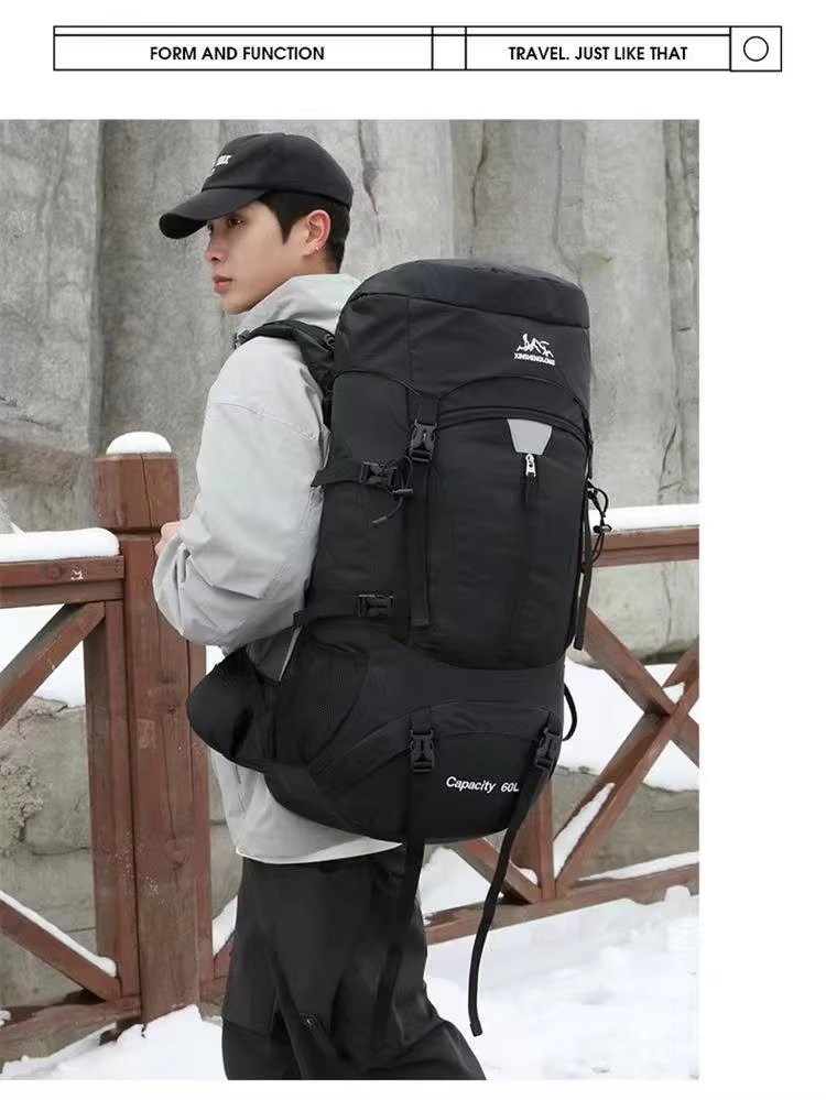 Anti-Theft 60L Nylon Camping Trekking Backpack detail image