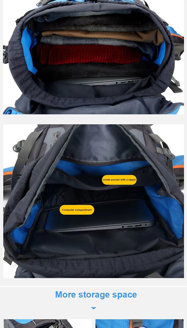 70L Anti-Theft Nylon Trekking Backpack detail image