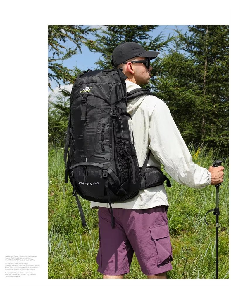 70L Anti-Theft Nylon Trekking Backpack detail image