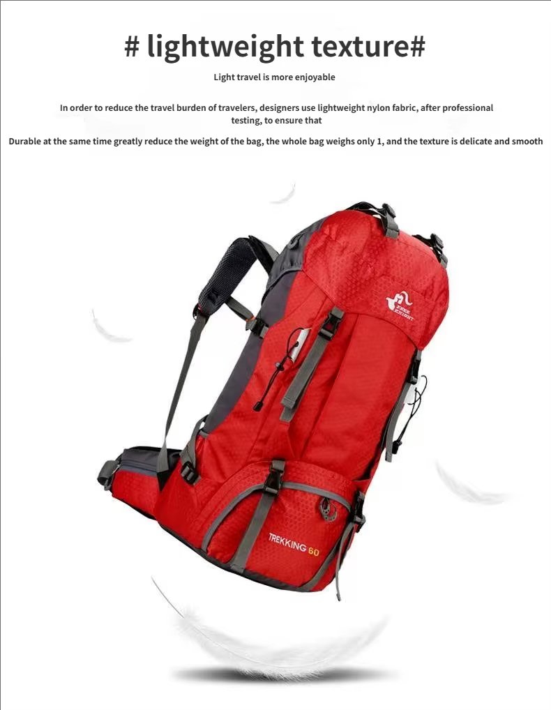 Anti-Theft 60L Oxford Climbing Trekking Backpack detail image