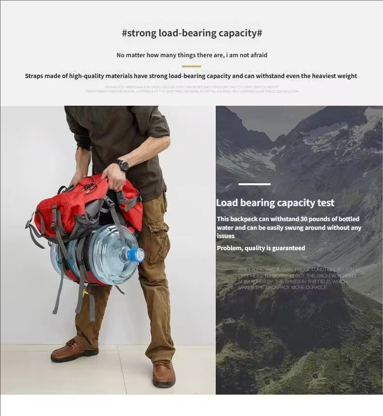 Anti-Theft 60L Oxford Climbing Trekking Backpack detail image