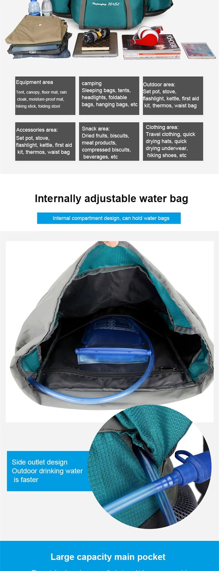 Anti-Theft Oxford Cycling Trekking Backpack detail image