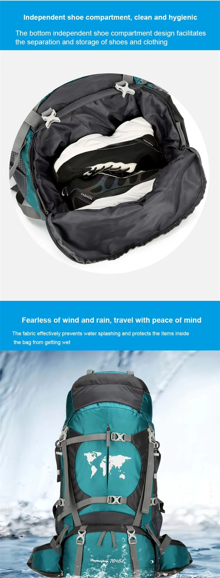 Anti-Theft Oxford Cycling Trekking Backpack detail image