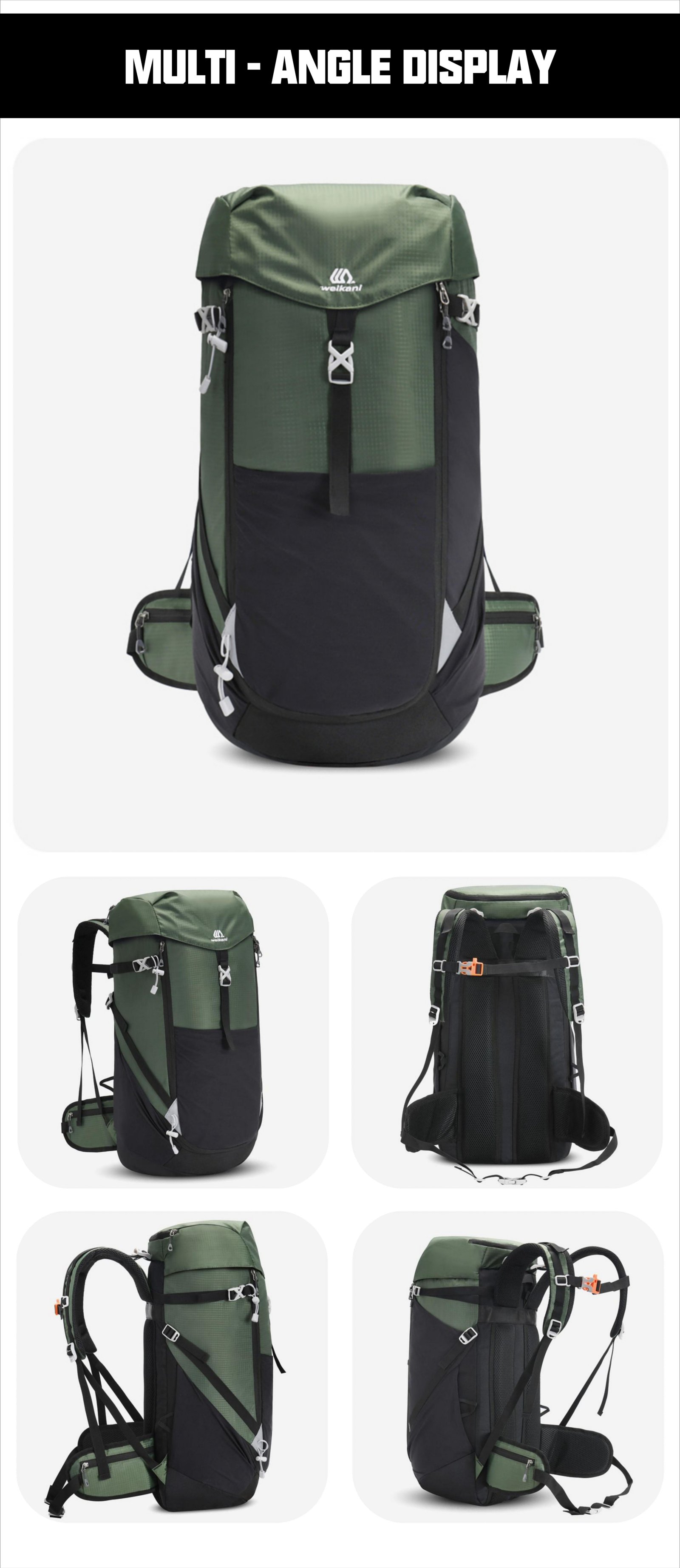 Anti-Theft 50L Oxford Camping Trekking Backpack detail image