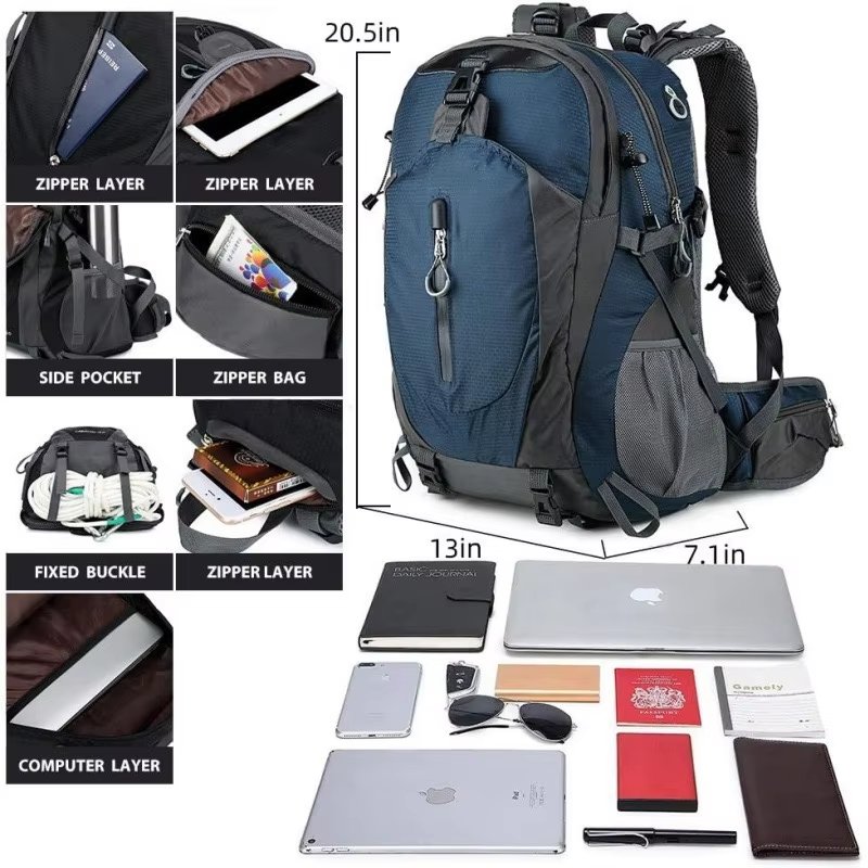 40L Waterproof Nylon Trekking Backpack detail image