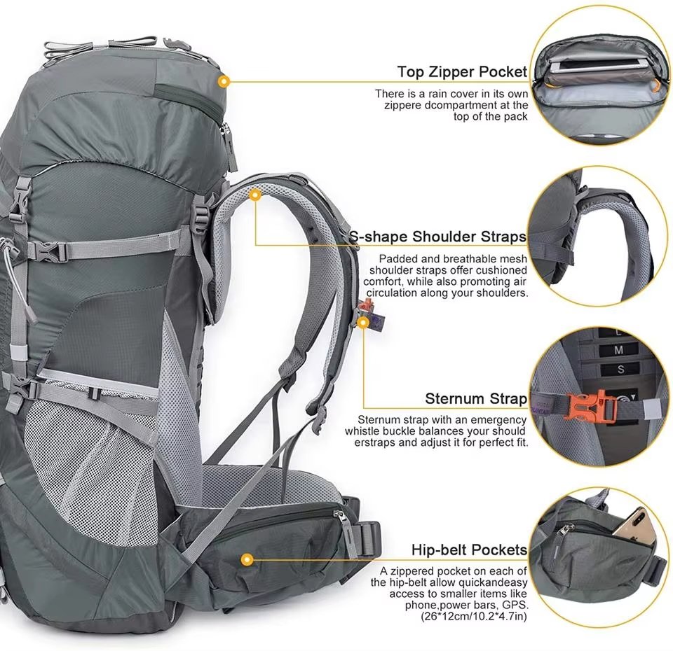 Camping Anti-Theft Polyester Trekking Backpack detail image