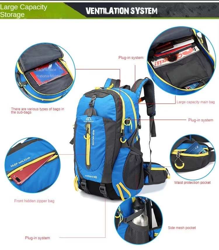 Anti-Theft Nylon Camping Trekking Backpack detail image