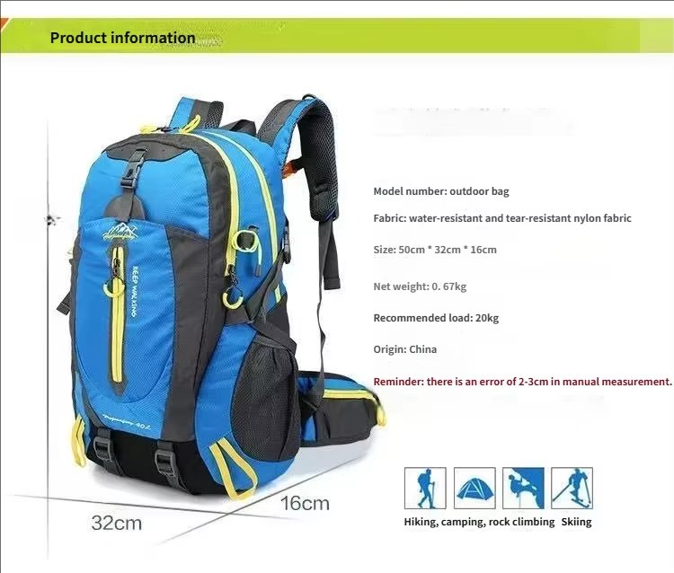 Anti-Theft Nylon Camping Trekking Backpack detail image