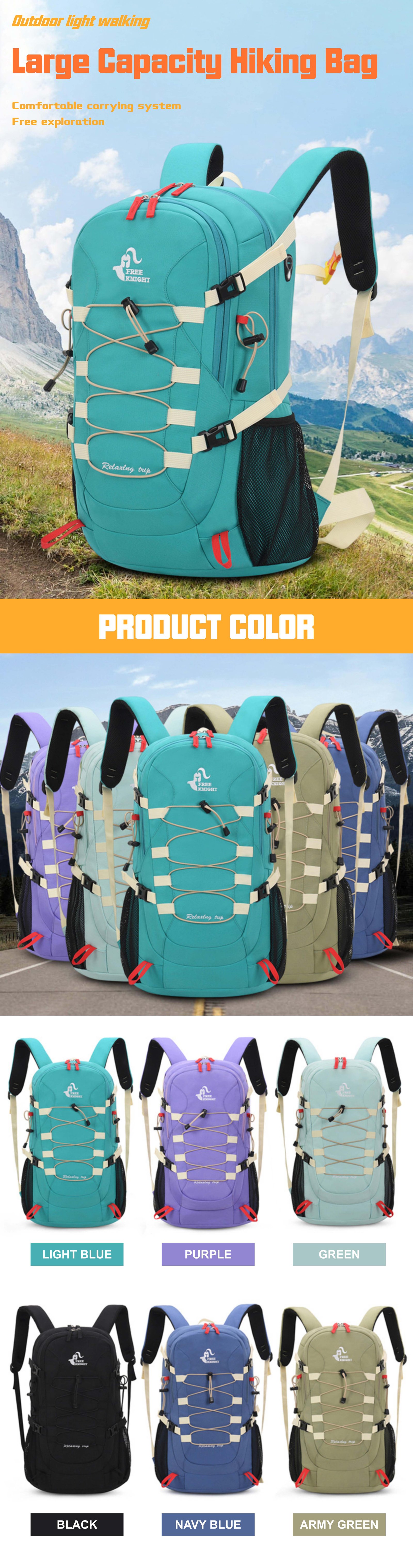 Camping Anti-Theft Nylon Trekking Backpack detail image