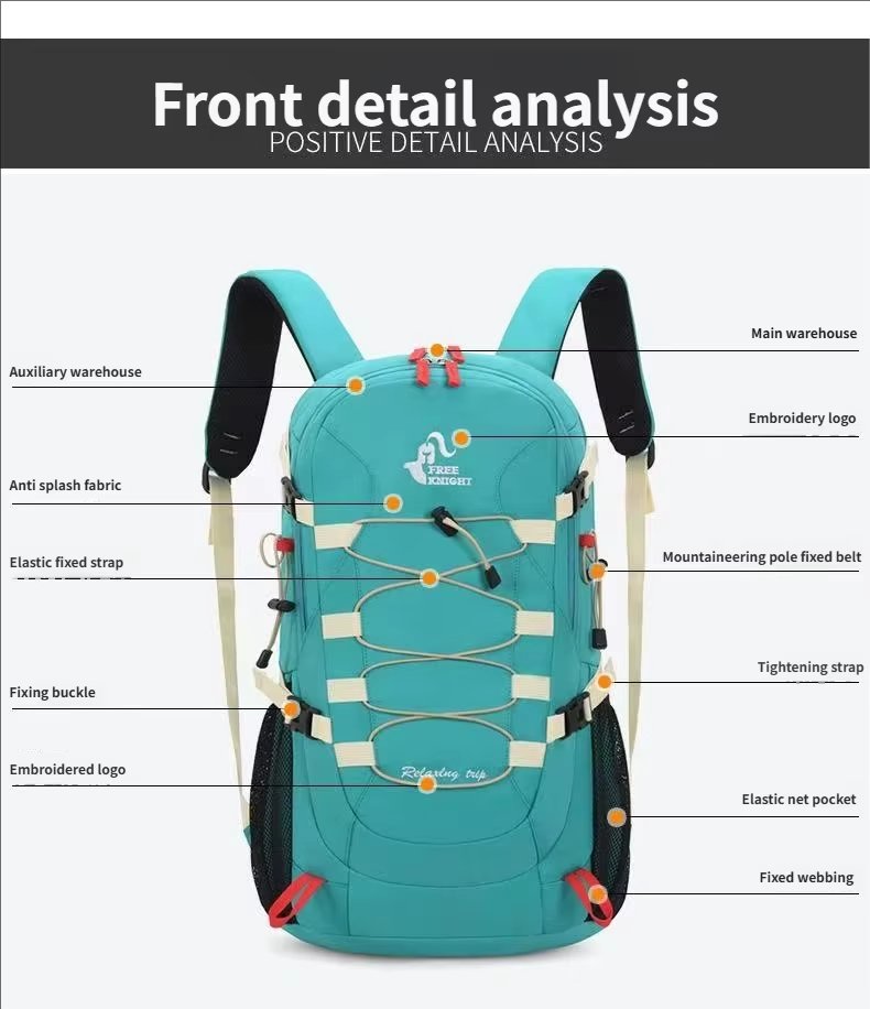 Camping Anti-Theft Nylon Trekking Backpack detail image