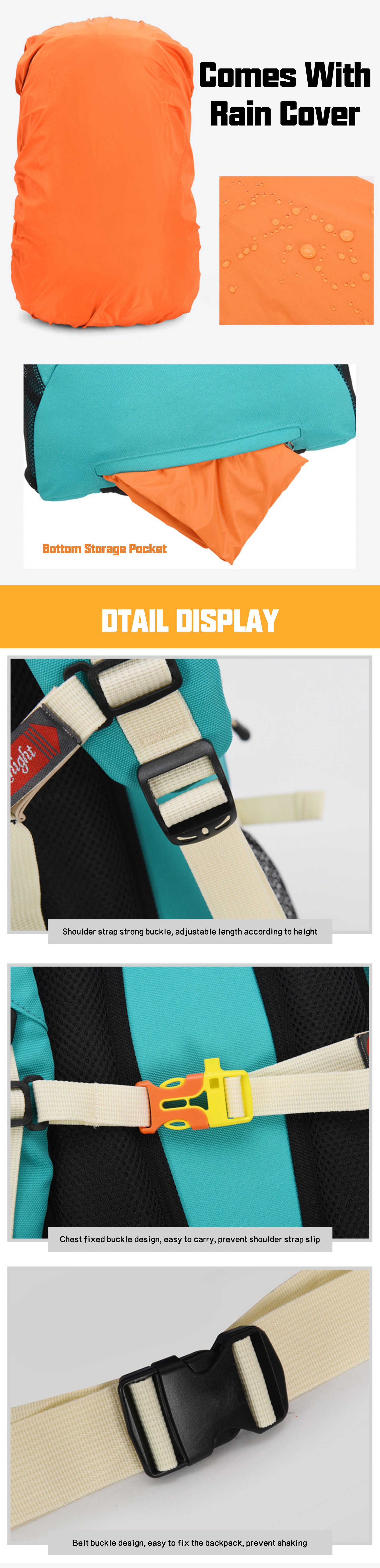 Camping Anti-Theft Nylon Trekking Backpack detail image